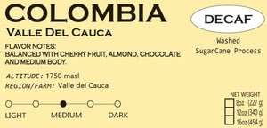 Colombia Valle Del Cauca - Decaf