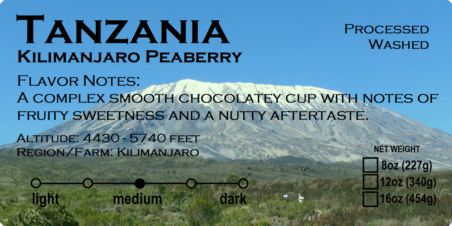 TANZANIA KILIMANJARO PEABERRY